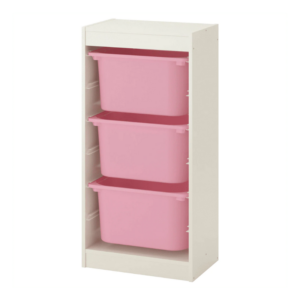 TROFAST Storage combination with pink boxes